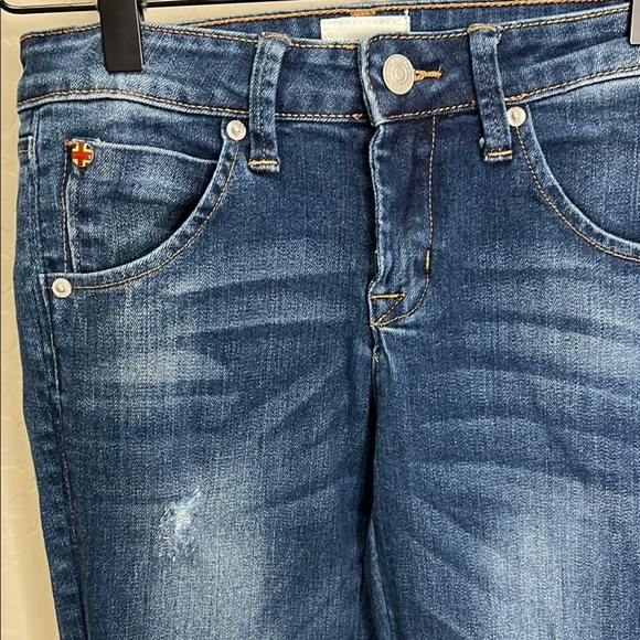 Hudson Jeans Girls Blue Skinny Fit Denim Slight Distressed Stretchy Slim Vintage - Picture 3 of 12
